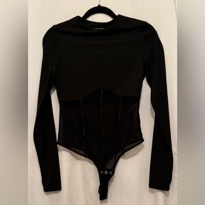 ReoRia Black Long Sleeve Bodysuit